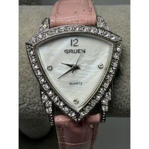 Gruen GR9029L New Battery Ladies Watch 33MM 7" Pink Leather Band